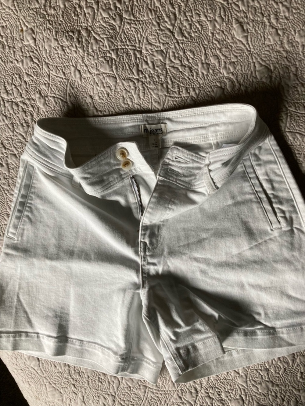 Women’s White High-Rise Shorts